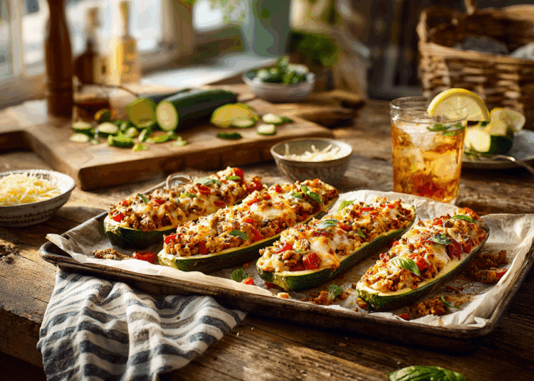 Easy And Hearty Quinoa And Turkey Zucchini Boats