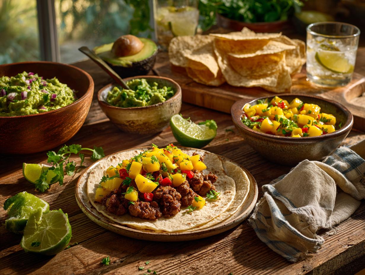 Mouthwatering Pork Tacos With Mango Salsa