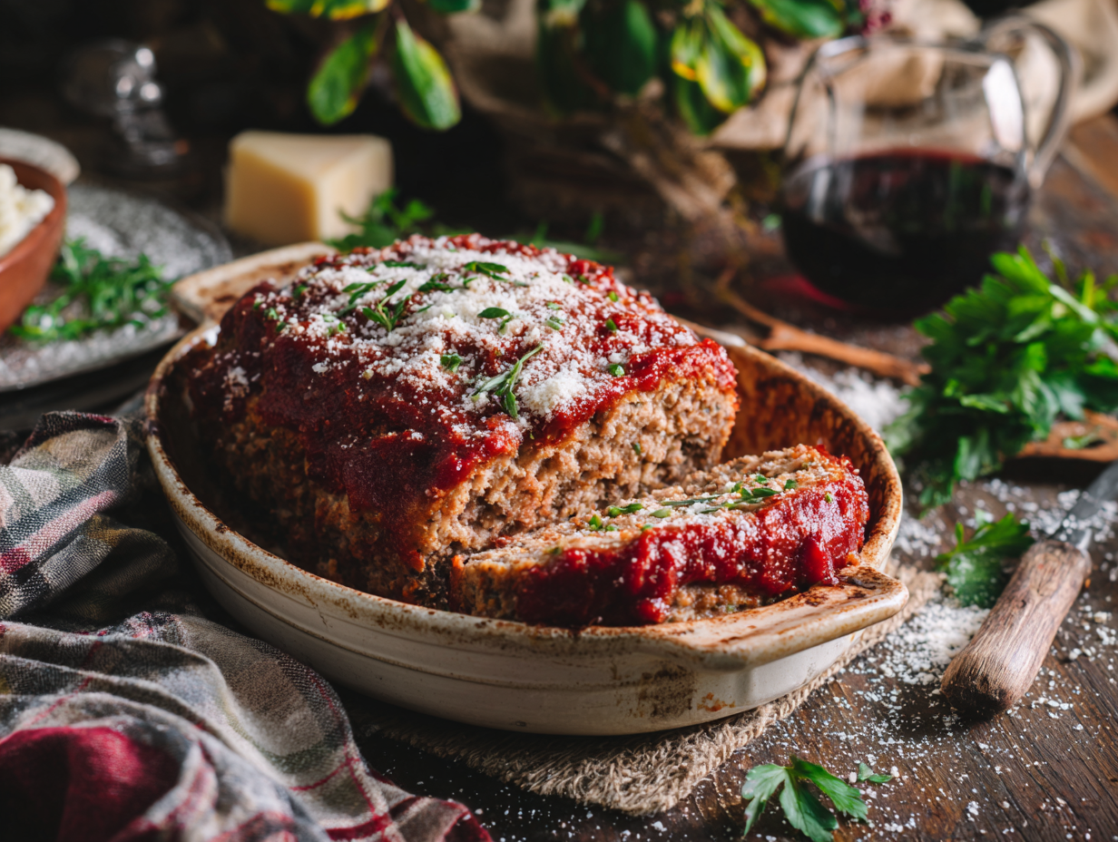 Satisfying Turkey Parmesan Meatloaf