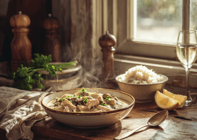 Full Bodied Chicken And Leek Stroganoff