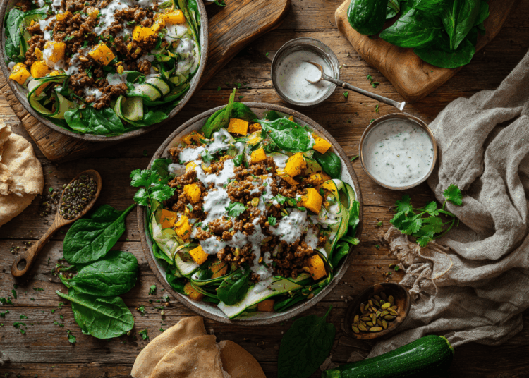 Meaty Moroccan Lamb Salad With Yogurt Dressing