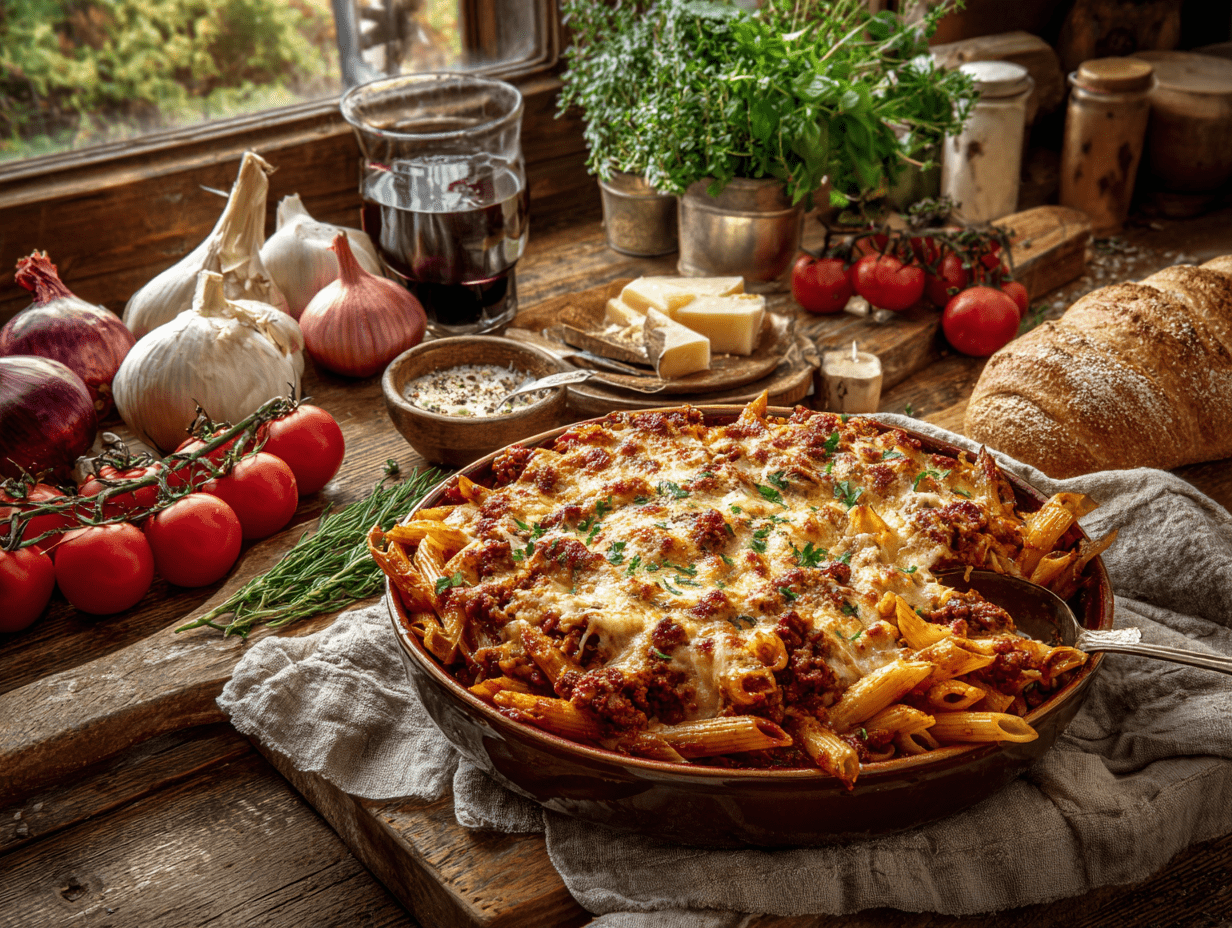 Amazing Baked Penne With Minced Lamb In A Herb Tomato Sauce2