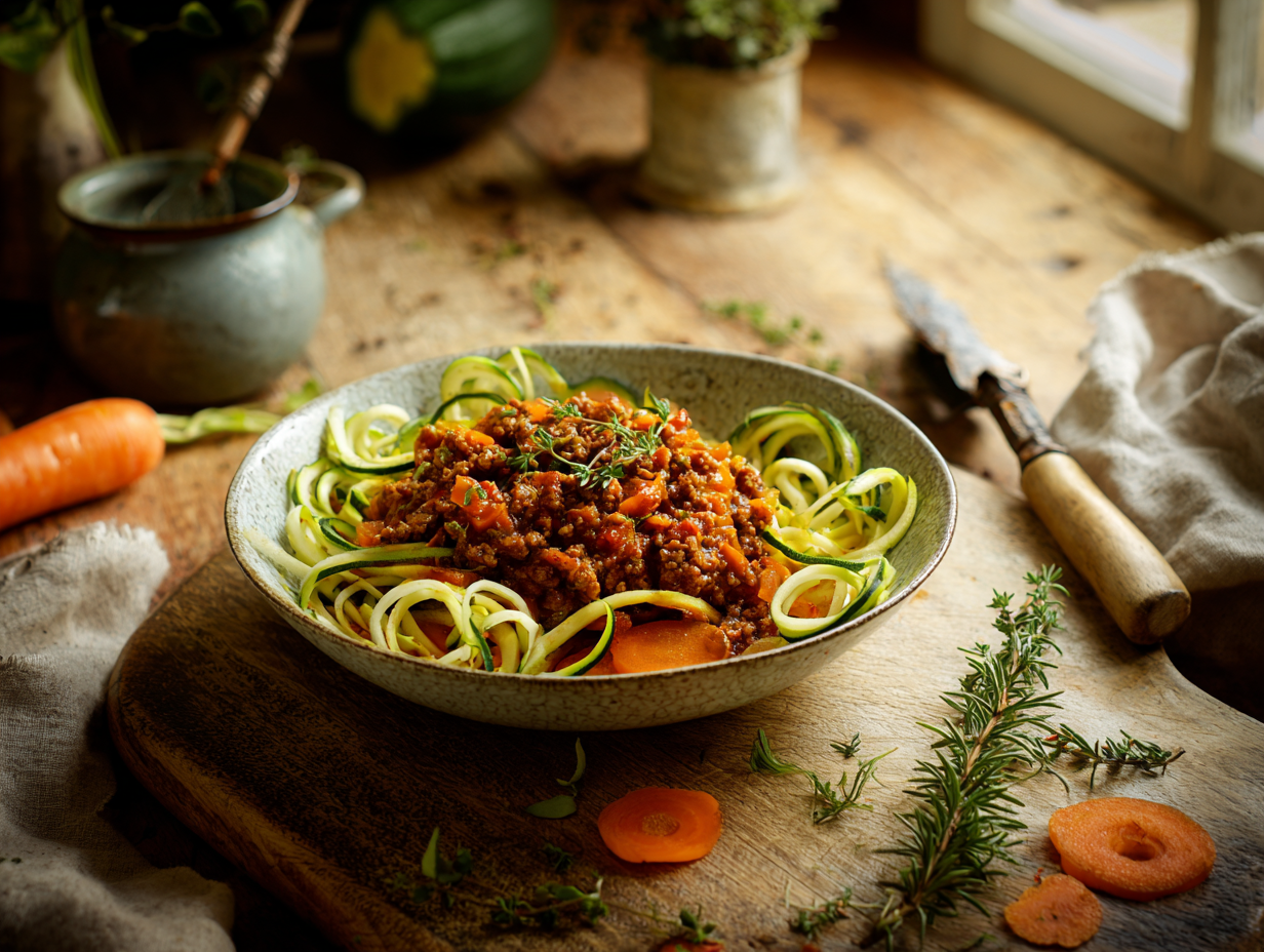 Healthy Paleo Turkey Bolognese And Courgette ‘Pasta’2