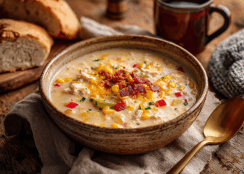 Heartwarming Cheddar Corn And Chicken Chowder
