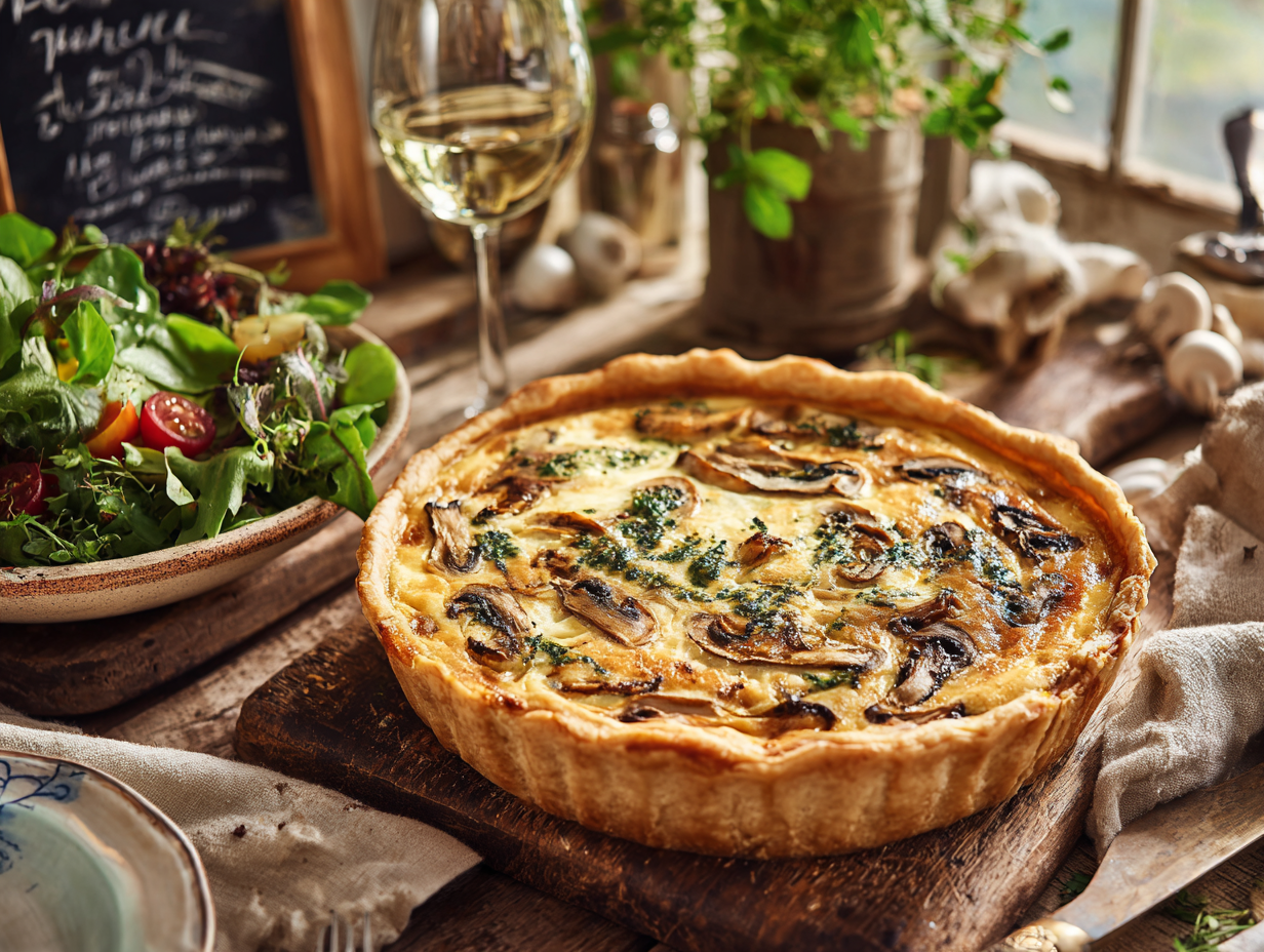 Easy Chicken And Mushroom Quiche Recipe