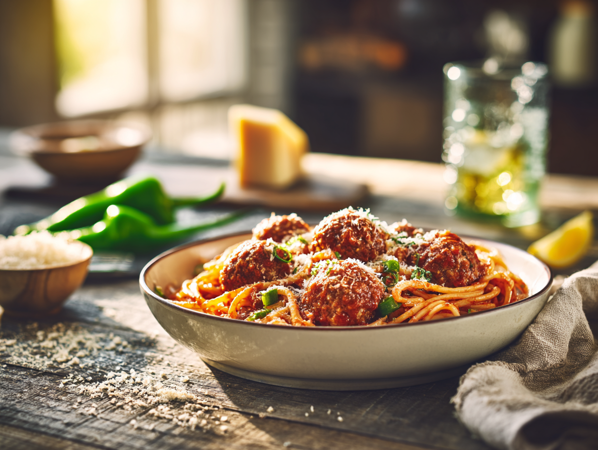 Guilt-Free Skinny Spaghetti And Meatballs