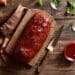 Cheesy Healthy Meatloaf Recipe 25 Healthy Meatloaf With A Small Bowl Of Ketchup On The Side
