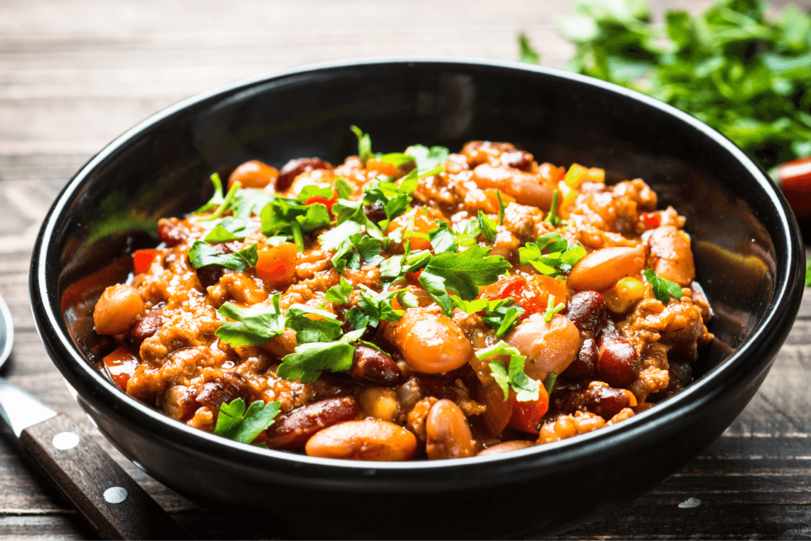 Spicy Chili With Black And Cannellini Beans