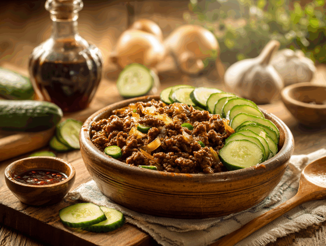 Refreshing Asian Beef And Cucumber Bowl