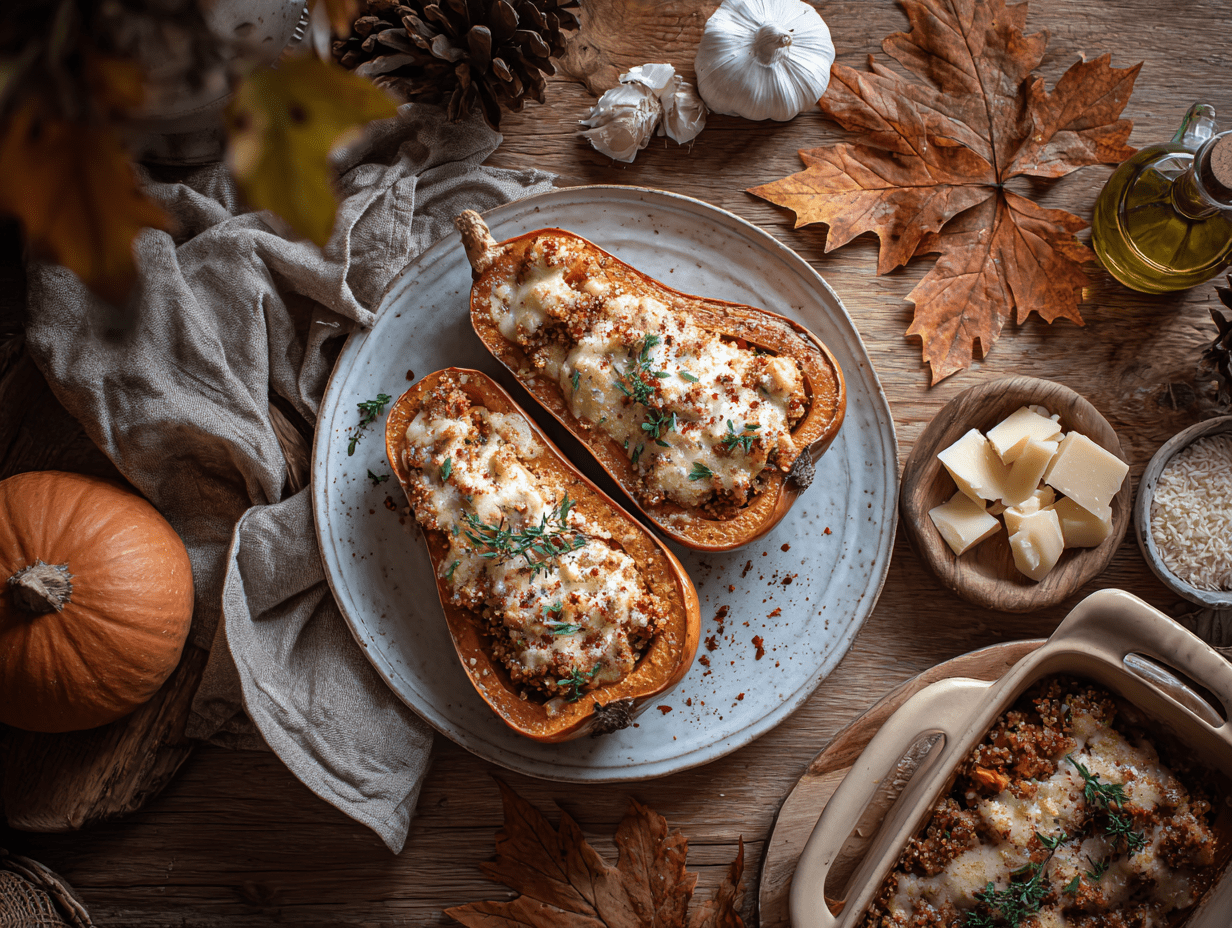 Scrumptious Stuffed Butternut Squash With Quinoa And Chicken 2 Scrumptious Stuffed Butternut Squash With Quinoa And Chicken