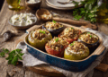 Easy Stuffed Green Pepper, Tomatoes And Eggplants With Ground Beef And White Rice