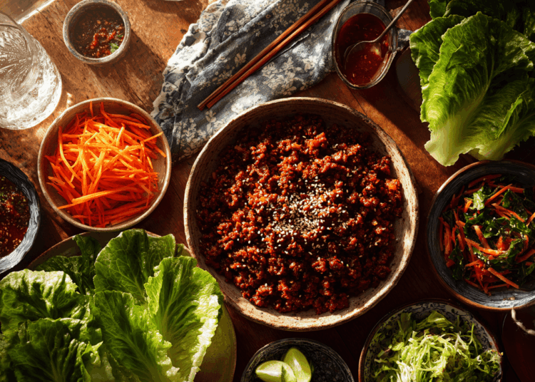 Authentic Korean Gochujang Beef Lettuce Wraps