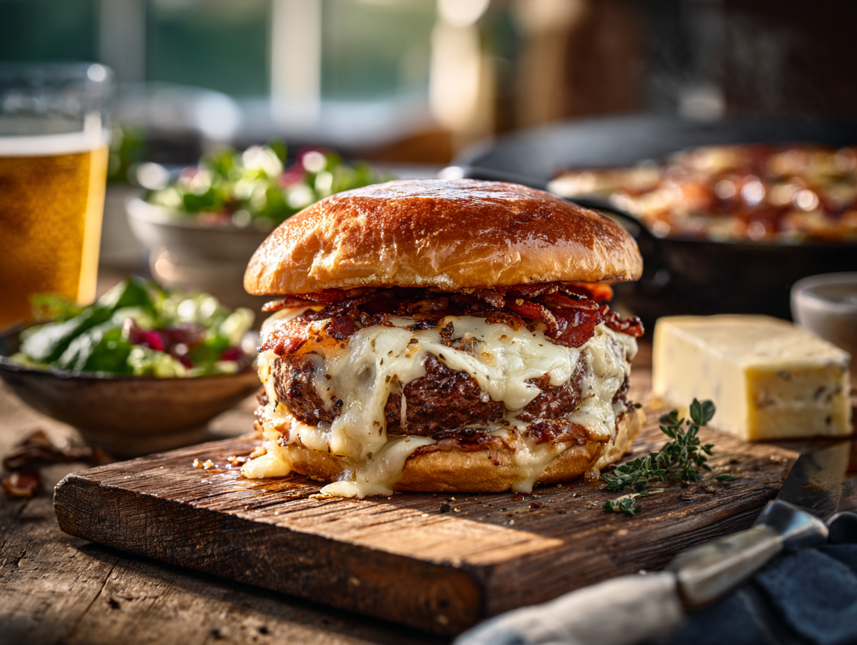Sinful Brie Stuffed Burgers