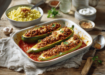 Hearty Stuffed Courgettes