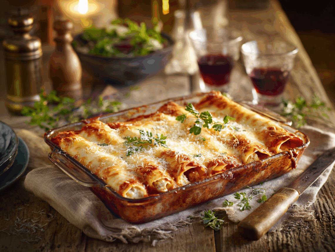 Satisfying Italian Cannelloni Al Forno