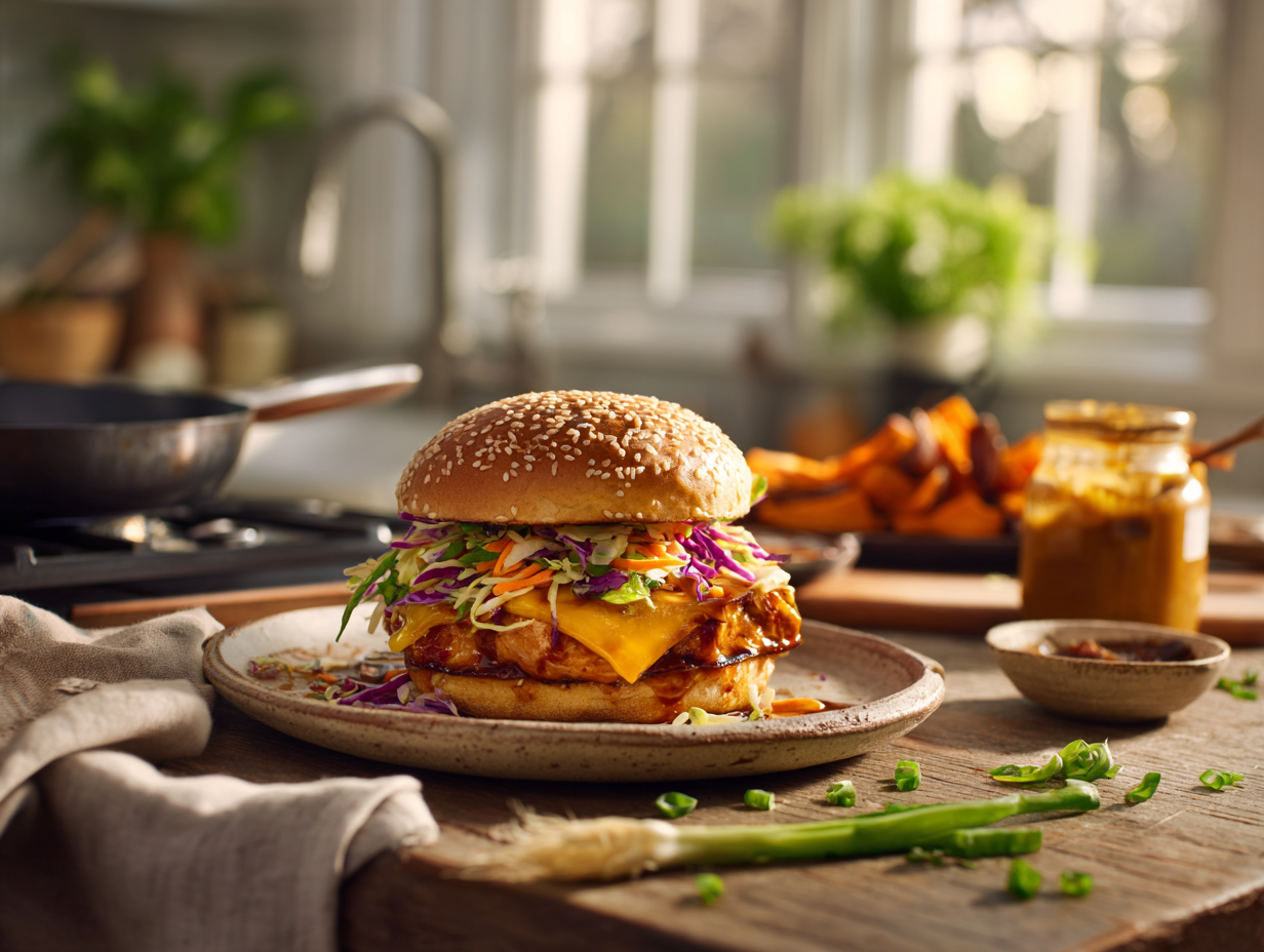 Healthy Teriyaki Chicken Burgers 2 Healthy Teriyaki Chicken Burgers