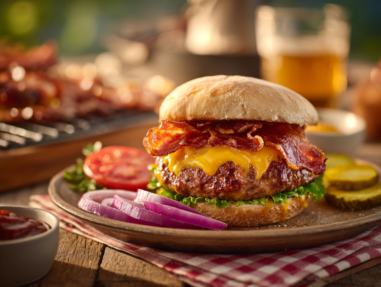 Easy Bacon Cheddar Cheeseburger