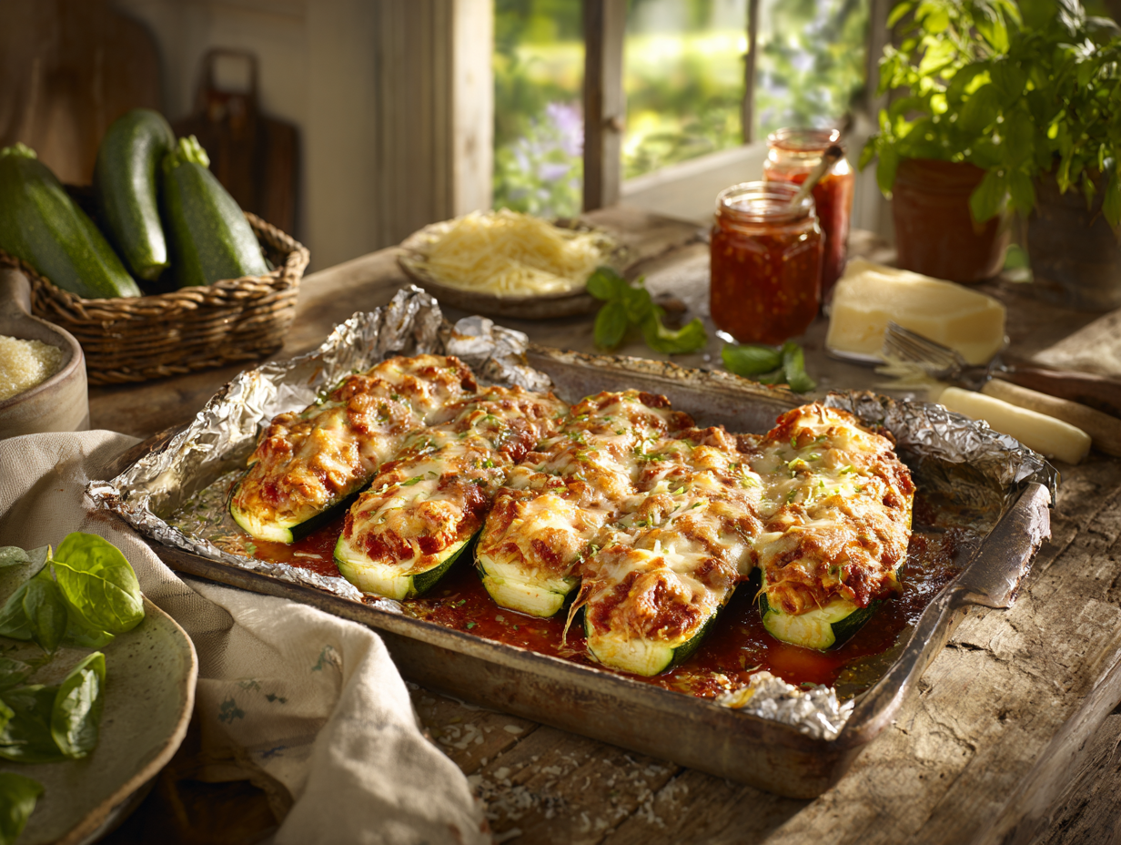 The Best Turkey-Stuffed Zucchini Boat