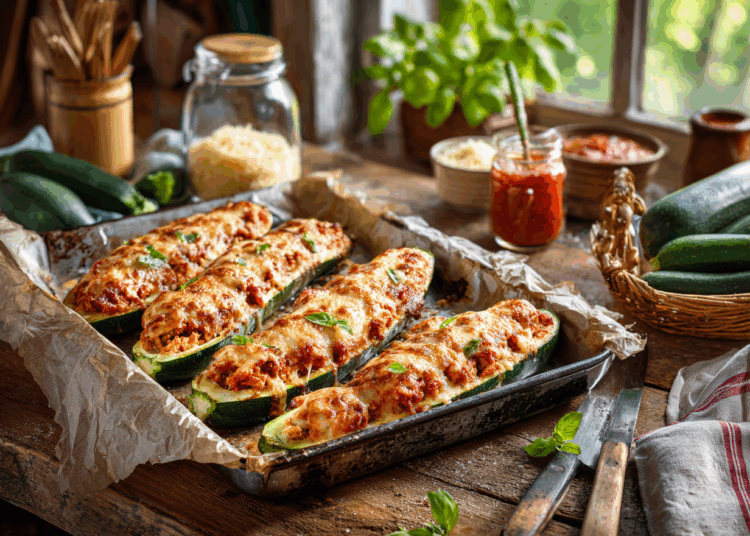 The Best Turkey-Stuffed Zucchini Boat