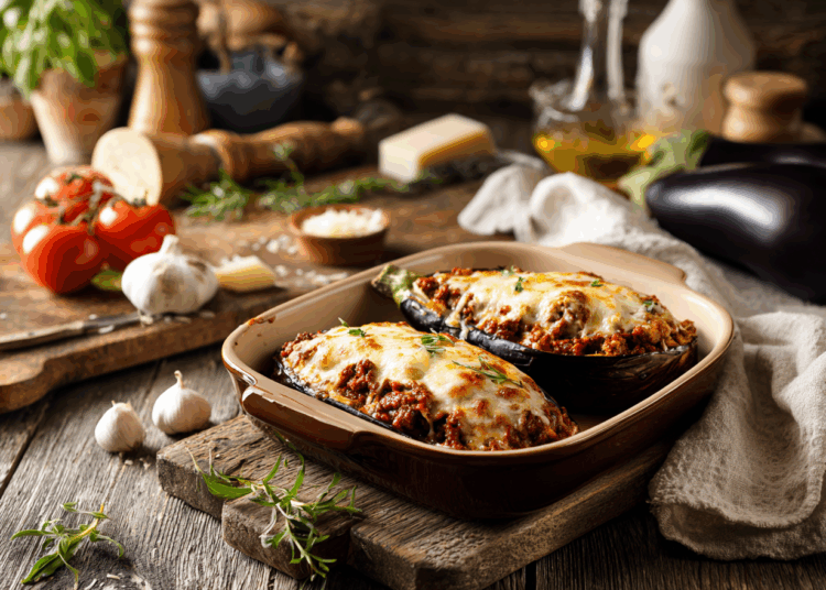 Savoury Bolognese-Stuffed Aubergine