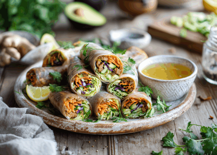 Hearty Gluten-Free Ginger Spring Rolls