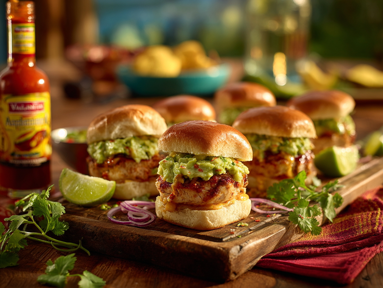 Filling Guacamole Turkey Sliders