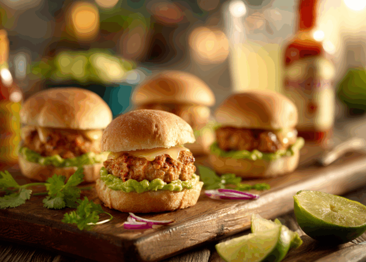 Filling Guacamole Turkey Sliders