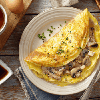Fluffy Egg Chicken Pancake Omelette