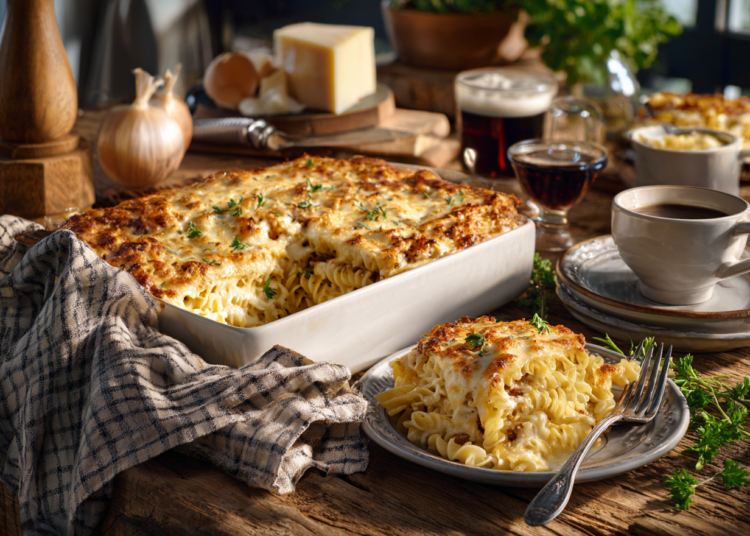 Cheesy And Creamy Pork And Fusilli Casserole