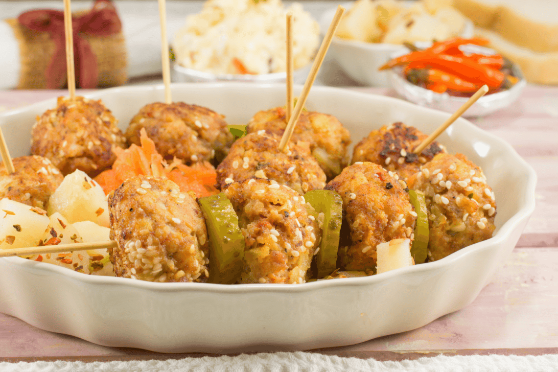 Heavenly Skewered Meatballs