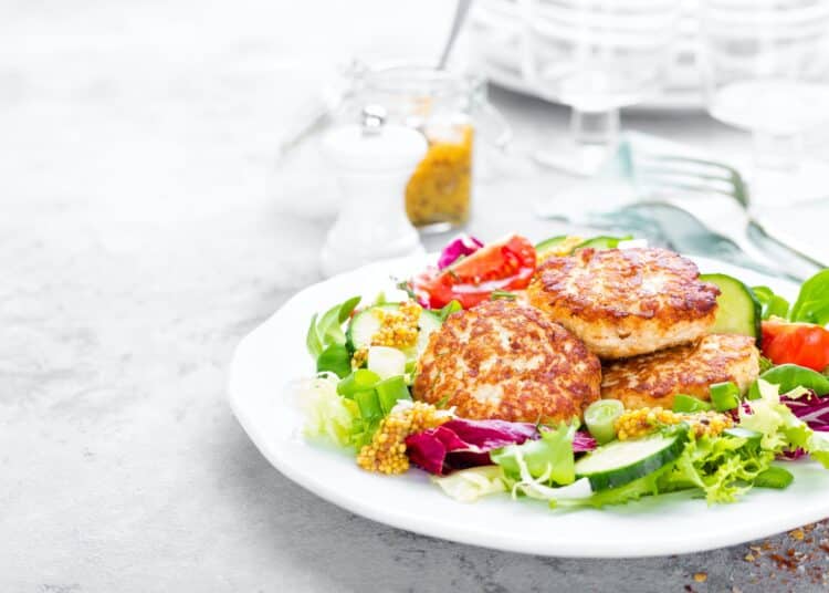 Herby Thai Pork Meatballs And Shredded Salad With Sriracha Dressing