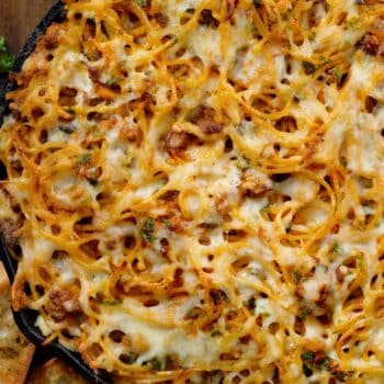 Delightful Spaghetti Casserole In A Round Baking Dish