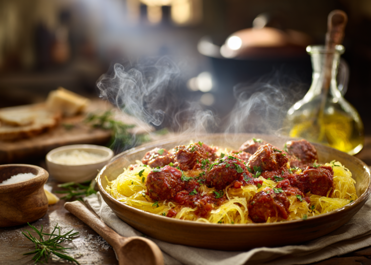 Delightful Spaghetti Squash And Meatballs