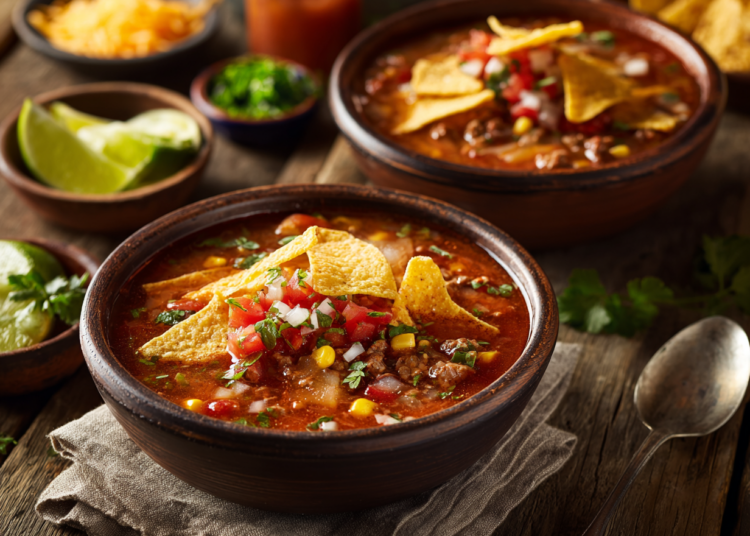 Super Easy Beef Taco Soup