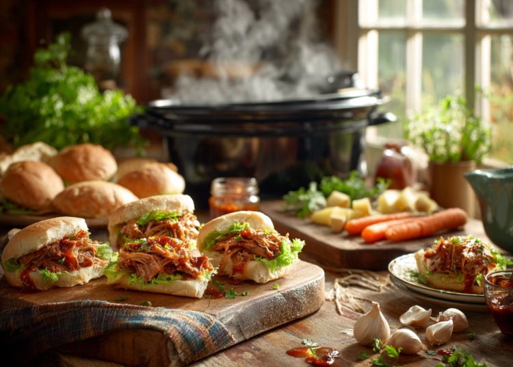 Soft And Warm Slow-Cooked Pork Bread Rolls