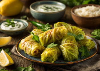 Healthy Cabbage Roll With Yogurt Dip