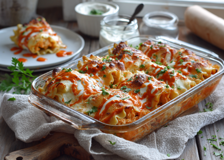 Delightful Buffalo Chicken Lasagna Roll Ups