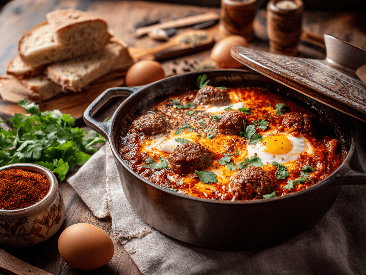 Aromatic Kefta And Egg Tagine