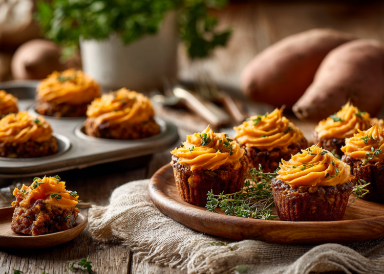 The Best Mini Meatloaf With Sweet Potato Topping