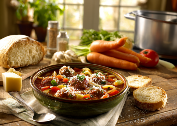 Marvelous Minestrone With Mini Chicken Meatballs