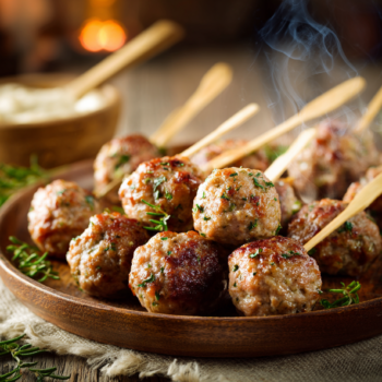 Heavenly Skewered Meatballs