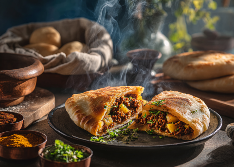 Flaky Minced Meat Stuffed Flatbread 1 Flaky Minced Meat Stuffed Flatbread