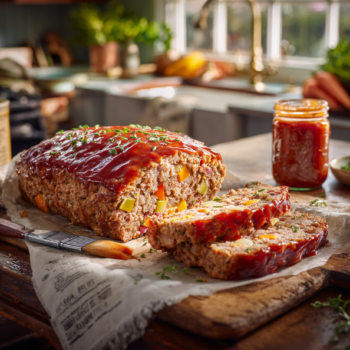 Light Barbecue Meatloaf With Confetti Vegetables