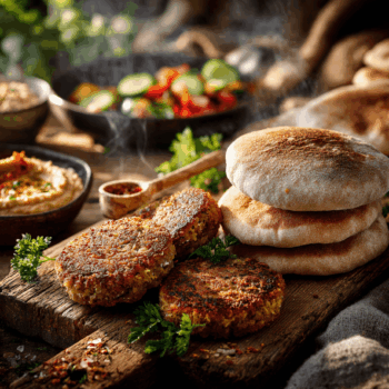 Appetizing Chilli Patties And Freshly Baked Pita Pockets