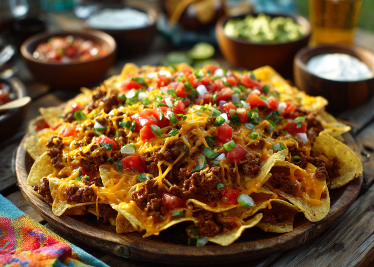 Super Easy Cheesy Mighty Meaty Nachos Recipe