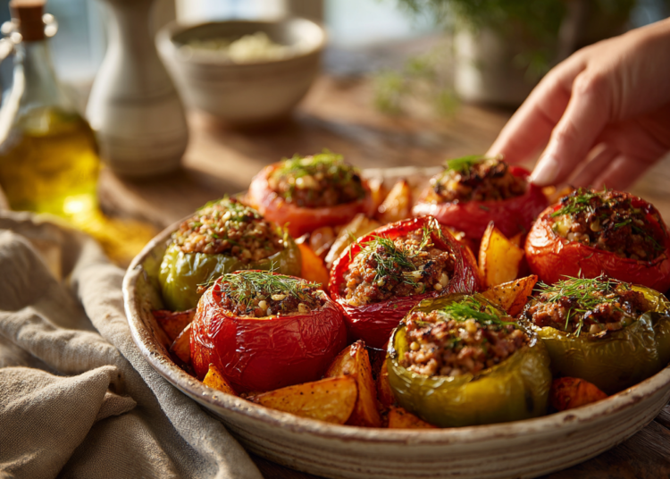 Delicious Greek Stuffed Tomatoes And Peppers