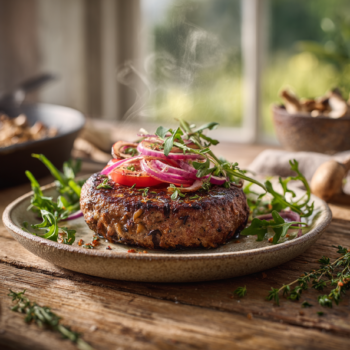 Smoky Porcini Beef Burgers