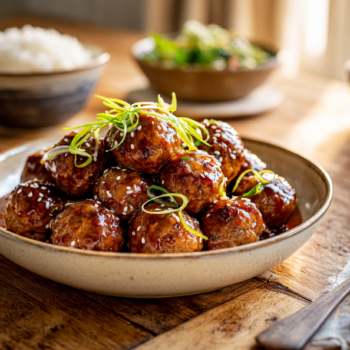 Amazing Quince And Miso Glazed Meatballs