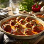 Decadent Baked Meatballs In Red Pepper Sauce Recipe