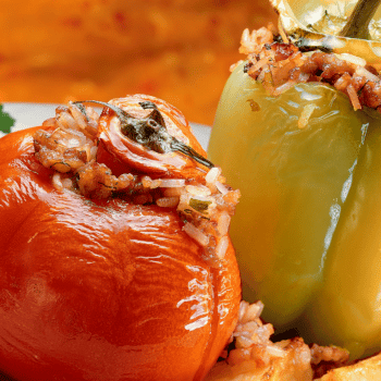 Delicious Greek Stuffed Tomatoes And Peppers 2 Delicious Greek Stuffed Tomatoes And Peppers